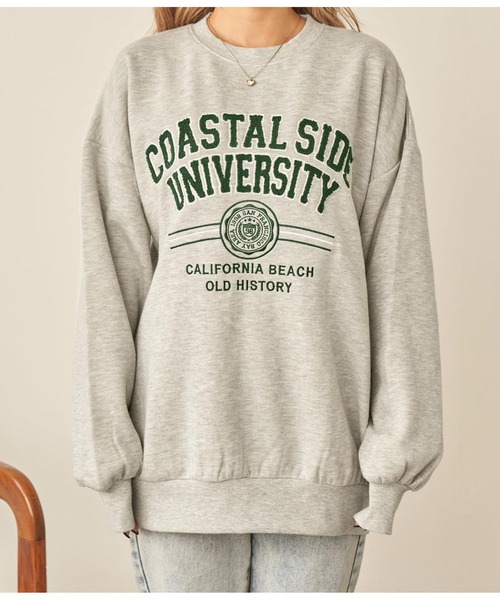 anap mimpi（アナップミンピ）の「カレッジ ロゴ サガラ刺繍 裏起毛 BIGシルエット スウェット（スウェット・レディース・グレー/ネイビー・FREE）」の20枚目の写真