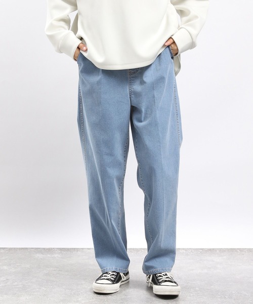 GLOBAL WORK Smile Seed Store（グローバルワーク スマイルシードストア）の「デニム起毛タックテーパードパンツ/973167（デニムパンツ・レディース・アイボリー/ブルー系その他5/スカイブルー/ブラック・LARGE/MEDIUM/SMALL/X-LARGE）」の19枚目の写真