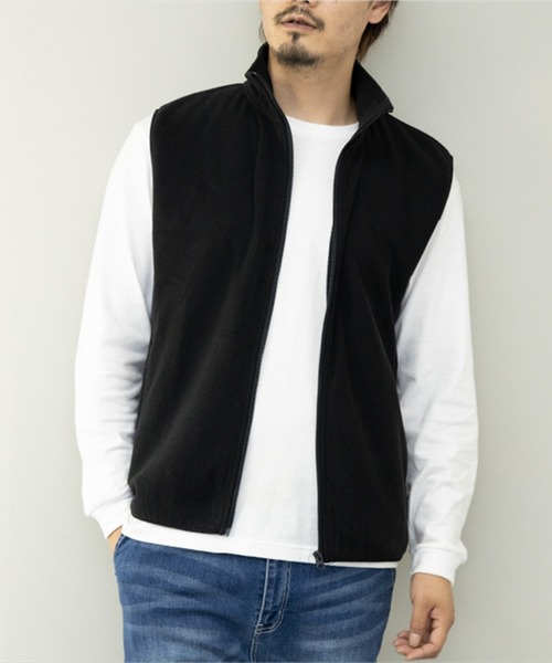 STYLEBLOCK（スタイルブロック）の「HIGHQUALITYフリースベスト（ベスト・メンズ・ネイビー/チャコール/ブラック/ブルー系その他・L/M/LL）」の2枚目の写真