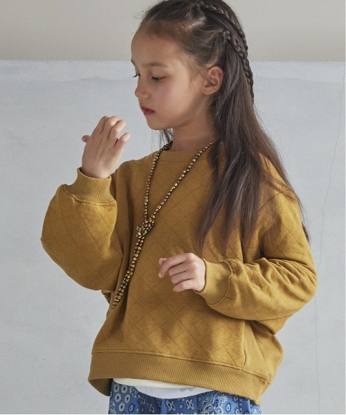 BIG FIELD（ビッグフィールド）の「キルトトレーナー（80～150cm）（スウェット・キッズ・ブラウン/パープル/チャコール/グリーン/杢グレー・120/80/150/140/130/90/110/100/95）」の3枚目の写真