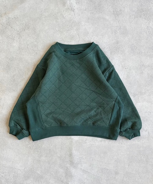 BIG FIELD（ビッグフィールド）の「キルトトレーナー（80～150cm）（スウェット・キッズ・ブラウン/パープル/チャコール/グリーン/杢グレー・120/80/150/140/130/90/110/100/95）」の4枚目の写真