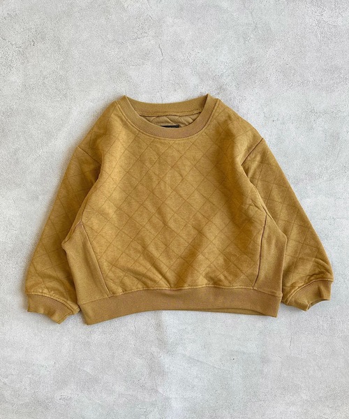 BIG FIELD（ビッグフィールド）の「キルトトレーナー（80～150cm）（スウェット・キッズ・ブラウン/パープル/チャコール/グリーン/杢グレー・120/80/150/140/130/90/110/100/95）」の6枚目の写真