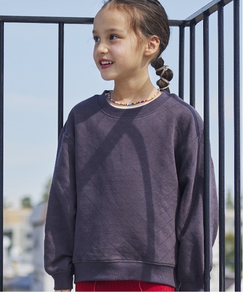 BIG FIELD（ビッグフィールド）の「キルトトレーナー（80～150cm）（スウェット・キッズ・ブラウン/パープル/チャコール/グリーン/杢グレー・120/80/150/140/130/90/110/100/95）」の15枚目の写真