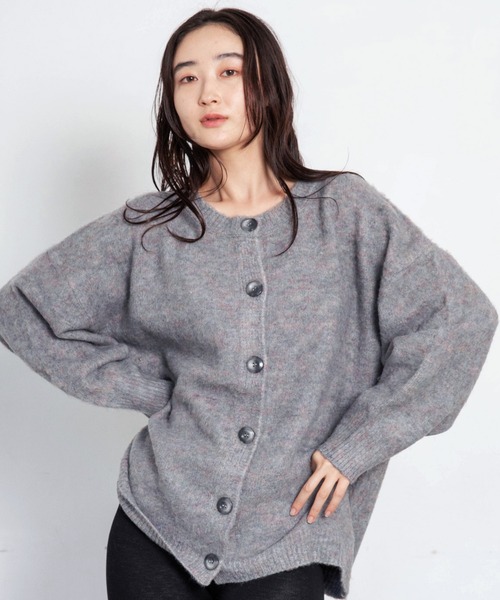 LIENCOEUR（リアンクール）の「ノーカラールーズカーディガン（カーディガン/ボレロ・レディース・ブラウン/グレー・FREE）」の2枚目の写真