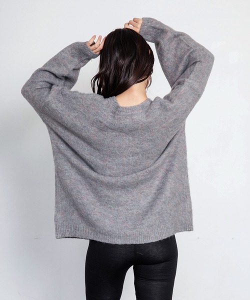 LIENCOEUR（リアンクール）の「ノーカラールーズカーディガン（カーディガン/ボレロ・レディース・ブラウン/グレー・FREE）」の5枚目の写真