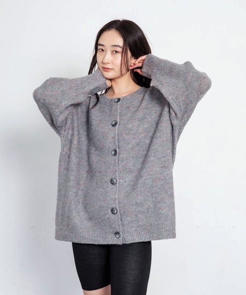 LIENCOEUR（リアンクール）の「ノーカラールーズカーディガン（カーディガン/ボレロ・レディース・ブラウン/グレー・FREE）」の7枚目の写真