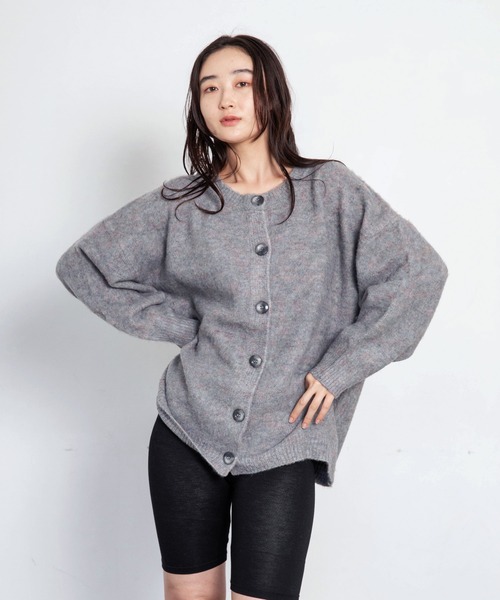 LIENCOEUR（リアンクール）の「ノーカラールーズカーディガン（カーディガン/ボレロ・レディース・ブラウン/グレー・FREE）」の8枚目の写真