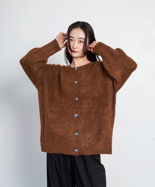 LIENCOEUR（リアンクール）の「ノーカラールーズカーディガン（カーディガン/ボレロ・レディース・ブラウン/グレー・FREE）」の12枚目の写真