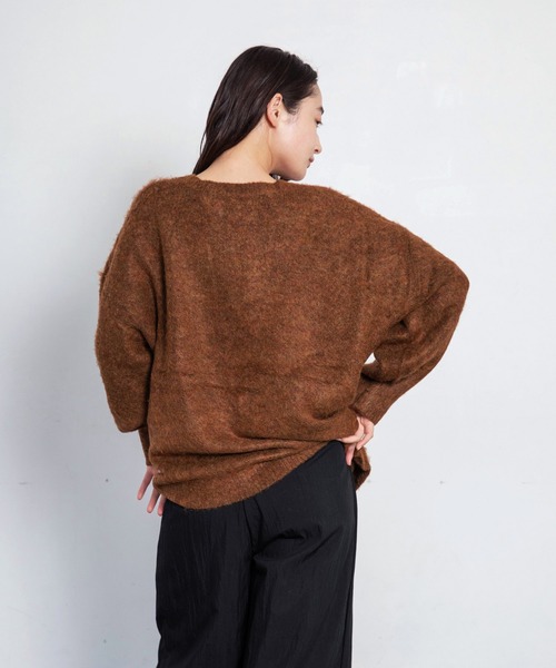 LIENCOEUR（リアンクール）の「ノーカラールーズカーディガン（カーディガン/ボレロ・レディース・ブラウン/グレー・FREE）」の13枚目の写真