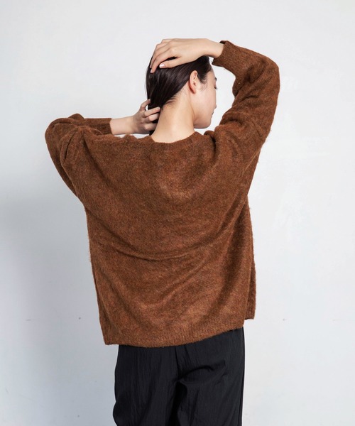 LIENCOEUR（リアンクール）の「ノーカラールーズカーディガン（カーディガン/ボレロ・レディース・ブラウン/グレー・FREE）」の14枚目の写真