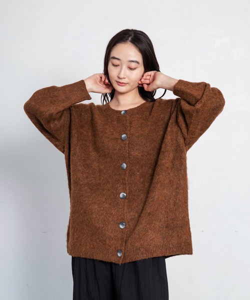 LIENCOEUR（リアンクール）の「ノーカラールーズカーディガン（カーディガン/ボレロ・レディース・ブラウン/グレー・FREE）」の15枚目の写真