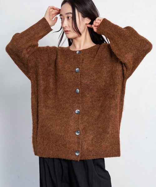 LIENCOEUR（リアンクール）の「ノーカラールーズカーディガン（カーディガン/ボレロ・レディース・ブラウン/グレー・FREE）」の16枚目の写真