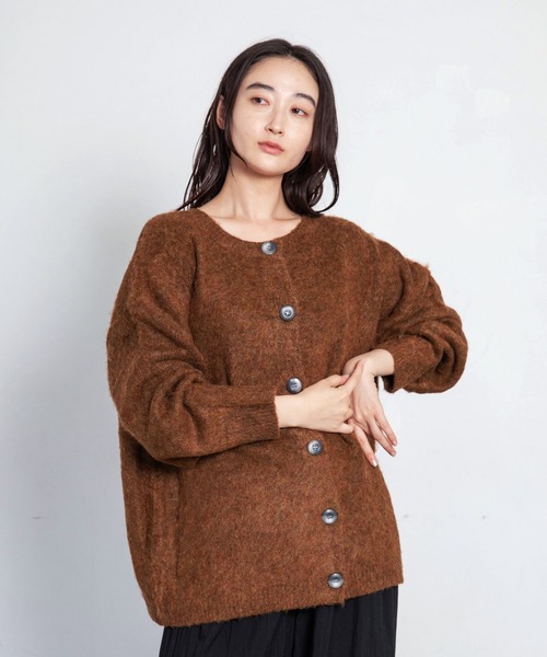 LIENCOEUR（リアンクール）の「ノーカラールーズカーディガン（カーディガン/ボレロ・レディース・ブラウン/グレー・FREE）」の17枚目の写真