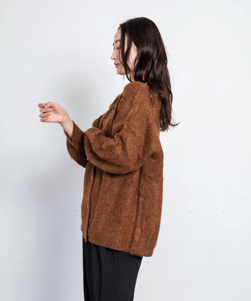 LIENCOEUR（リアンクール）の「ノーカラールーズカーディガン（カーディガン/ボレロ・レディース・ブラウン/グレー・FREE）」の18枚目の写真