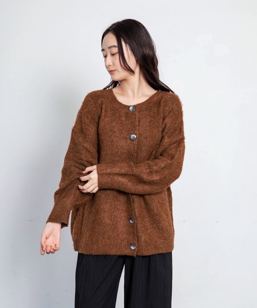 LIENCOEUR（リアンクール）の「ノーカラールーズカーディガン（カーディガン/ボレロ・レディース・ブラウン/グレー・FREE）」の19枚目の写真