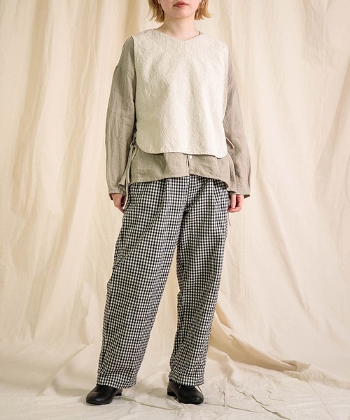 Brocante / ブロカント] リネンキャンバス カルディガンシャツ