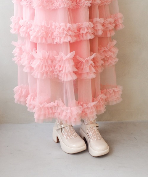 byあしながおじさん（バイアシナガオジサン）の「厚底おでこストラップパンプス　8740175（パンプス・レディース・ピンク/ブラック/アイボリー/クリアブラック/ブラック系その他/クリアレッド/ホワイト・S/M/L/LL）」の10枚目の写真