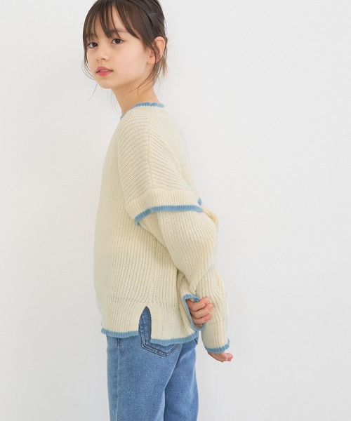 coca（coca）（コカ）の「キッズ エンドバイカラーニットトップス（ニット/セーター・キッズ・パープル/アイボリー・110/120/130/140）」の6枚目の写真