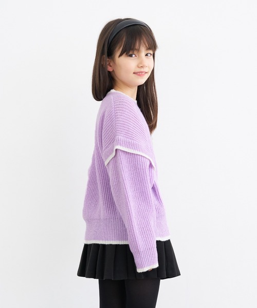 coca（coca）（コカ）の「キッズ エンドバイカラーニットトップス（ニット/セーター・キッズ・パープル/アイボリー・110/120/130/140）」の8枚目の写真