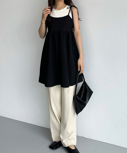 セール】肩リボンジャガードキャミソール（キャミソール）｜callautia