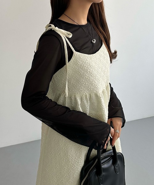 セール】肩リボンジャガードキャミソール（キャミソール）｜callautia