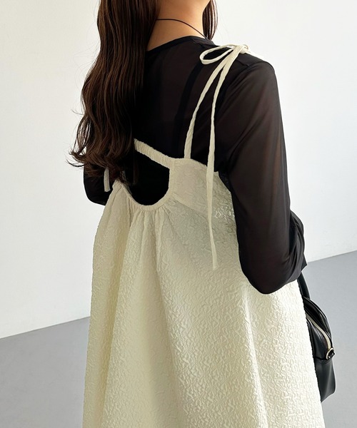 セール】肩リボンジャガードキャミソール（キャミソール）｜callautia