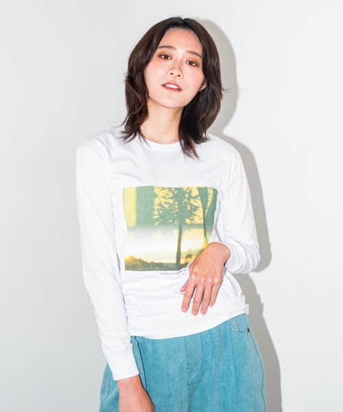 L.H.P（エルエイチピー）の「【ZOZOTOWN限定】LHP×彩雪 / PHOTO PRINT ORGANIC LONG SLEEVE TEE / フォトプリントオーガニックロンT / ays（Tシャツ/カットソー・レディース・ブラック/ホワイト・XL/XS/XXL/XXS/XXXL）」の5枚目の写真