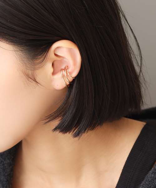 □lilas□ リラ オーバルダイヤエタニティーイヤーカフK10 lilas