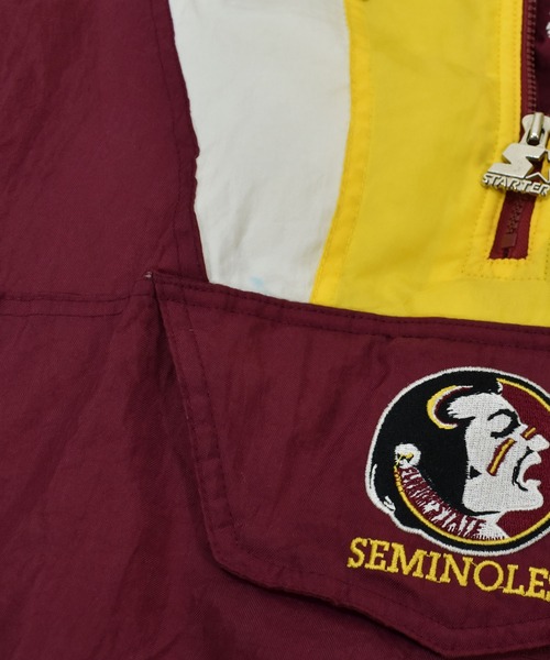 STARTER(スターター)の「【ヴィンテージ古着】90's STARTER / スターター ”Florida State Seminoles” 中綿入りナイロンジャケット パフジャケット(ナイロンジャケット・メンズ・バーガンディー・X-LARGE)」の6枚目の写真