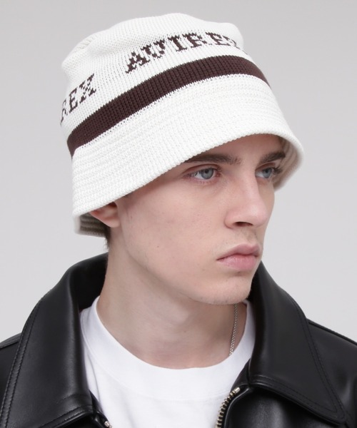 PALACE ×AVIREX ビーニー ブラックホワイト PALACE AVIREX コラボ