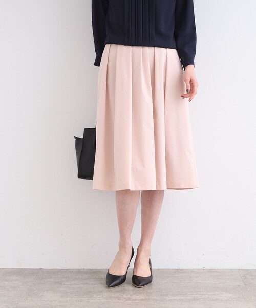 【セール】【セレモニー/タフタ素材/日本製】タックフレアスカート(スカート)|INDIVI(インディヴィ) 【セール】【セレモニー/タフタ素材/日本製】タックフレアスカート(スカート)|INDIVI(インディヴィ)