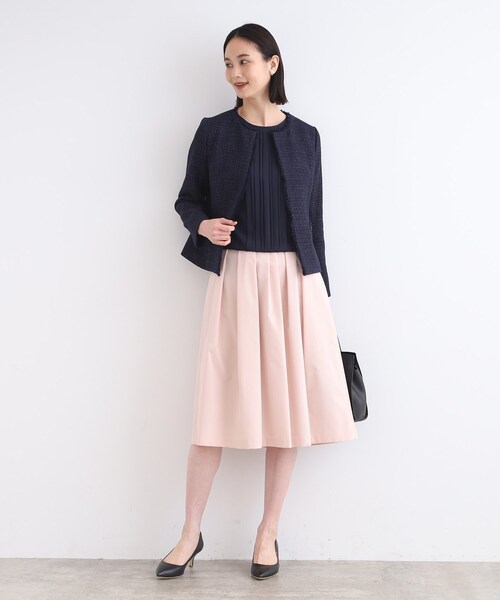 【セール】【セレモニー/タフタ素材/日本製】タックフレアスカート(スカート)|INDIVI(インディヴィ) 【セール】【セレモニー/タフタ素材/日本製】タックフレアスカート(スカート)|INDIVI(インディヴィ)