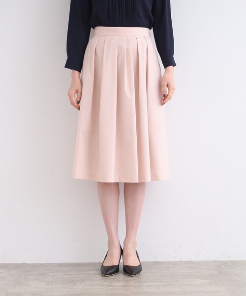 【セール】【セレモニー/タフタ素材/日本製】タックフレアスカート(スカート)|INDIVI(インディヴィ) 【セール】【セレモニー/タフタ素材/日本製】タックフレアスカート(スカート)|INDIVI(インディヴィ)