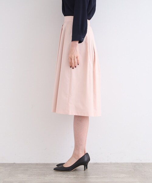 【セール】【セレモニー/タフタ素材/日本製】タックフレアスカート(スカート)|INDIVI(インディヴィ) 【セール】【セレモニー/タフタ素材/日本製】タックフレアスカート(スカート)|INDIVI(インディヴィ)