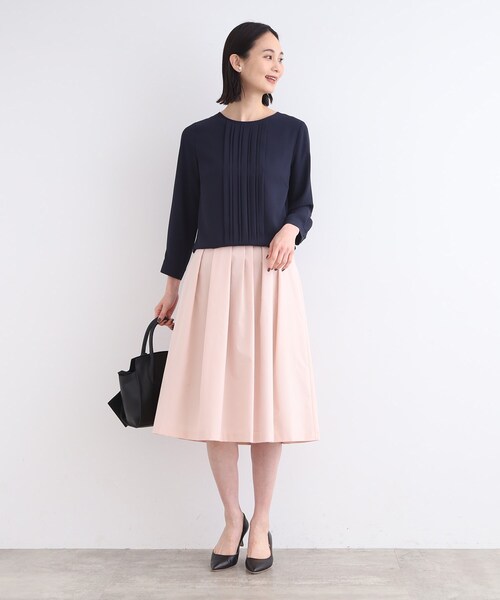 【セール】【セレモニー/タフタ素材/日本製】タックフレアスカート(スカート)|INDIVI(インディヴィ) 【セール】【セレモニー/タフタ素材/日本製】タックフレアスカート(スカート)|INDIVI(インディヴィ)