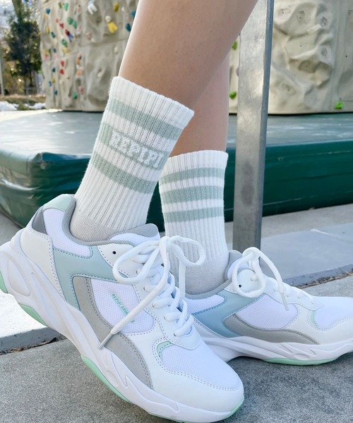 repipi armario（レピピ アルマリオ）の「カラーラメラインソックス（ソックス/靴下・キッズ・グリーン/ブラック×ホワイト/パープル/グレー/ホワイト×ブラック/ピンク・FREE）」の4枚目の写真