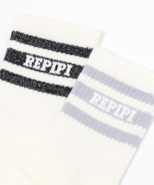 repipi armario（レピピ アルマリオ）の「カラーラメラインソックス（ソックス/靴下・キッズ・グリーン/ブラック×ホワイト/パープル/グレー/ホワイト×ブラック/ピンク・FREE）」の10枚目の写真