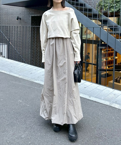 mystic（ミスティック）の「バルーンワンピースセット（ワンピース・レディース・アイボリー/ブラック/ベージュ・1/2）」の5枚目の写真