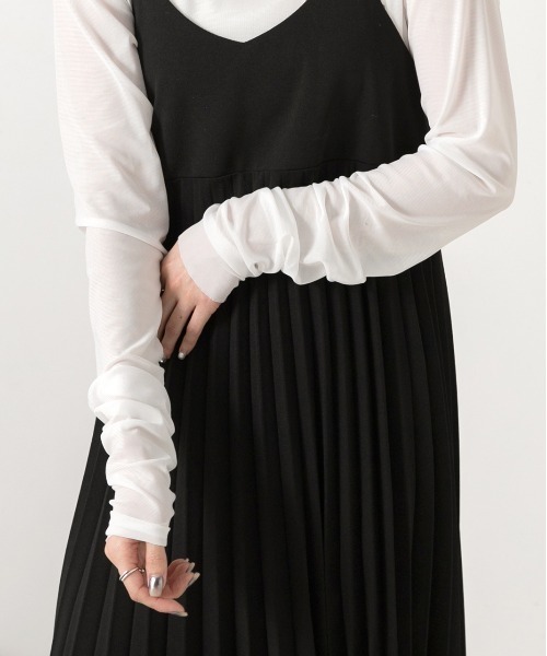 ad thie（アドティエ）の「ギャザーデザイン ハイネックシアートップス（Tシャツ/カットソー・レディース・ライトグリーン/ホワイト/ピンク/イエロー/ブラック/ライトブルー・FREE）」の9枚目の写真