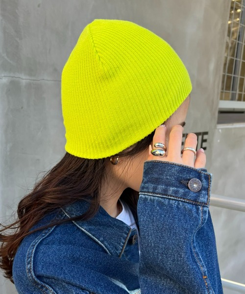 CIAOPANIC TYPY(チャオパニックティピー)の「プチプラリブビーニー(ニットキャップ/ビーニー・レディース・ライム/グレー/オフホワイト/ブラック/ブルー・ONE SIZE)」の4枚目の写真