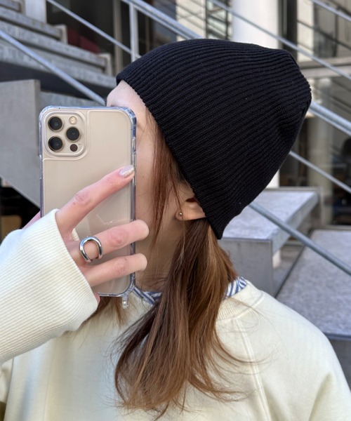 CIAOPANIC TYPY(チャオパニックティピー)の「プチプラリブビーニー(ニットキャップ/ビーニー・レディース・ライム/グレー/オフホワイト/ブラック/ブルー・ONE SIZE)」の2枚目の写真