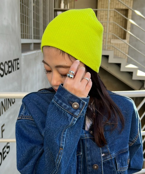 CIAOPANIC TYPY(チャオパニックティピー)の「プチプラリブビーニー(ニットキャップ/ビーニー・レディース・ライム/グレー/オフホワイト/ブラック/ブルー・ONE SIZE)」の14枚目の写真