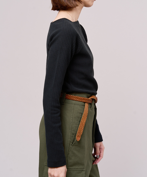 IENA LA BOUCLE(イエナラブークル)の「IENA LA BOUCLE フリルストライプスクエアネックカットソー(Tシャツ/カットソー・レディース・ブラック/グリーン/ピンク・FREE)」の9枚目の写真