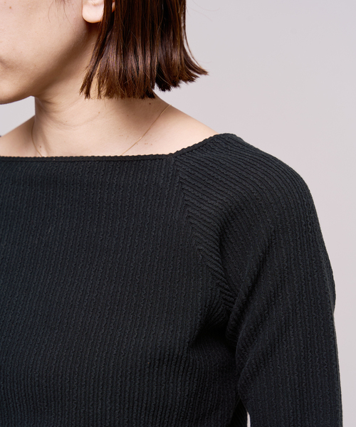 IENA LA BOUCLE(イエナラブークル)の「IENA LA BOUCLE フリルストライプスクエアネックカットソー(Tシャツ/カットソー・レディース・ブラック/グリーン/ピンク・FREE)」の11枚目の写真