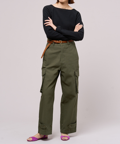 IENA LA BOUCLE(イエナラブークル)の「IENA LA BOUCLE フリルストライプスクエアネックカットソー(Tシャツ/カットソー・レディース・ブラック/グリーン/ピンク・FREE)」の12枚目の写真