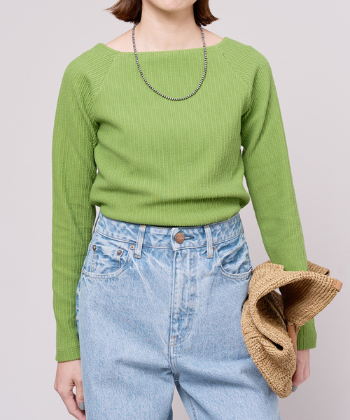 IENA LA BOUCLE(イエナラブークル)の「IENA LA BOUCLE フリルストライプスクエアネックカットソー(Tシャツ/カットソー・レディース・ブラック/グリーン/ピンク・FREE)」の16枚目の写真