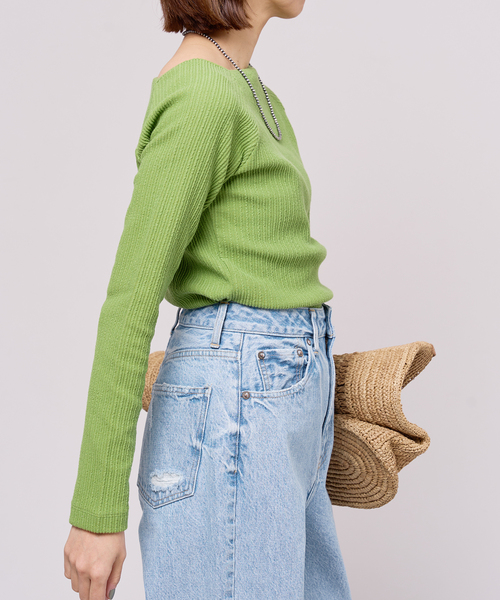 IENA LA BOUCLE(イエナラブークル)の「IENA LA BOUCLE フリルストライプスクエアネックカットソー(Tシャツ/カットソー・レディース・ブラック/グリーン/ピンク・FREE)」の17枚目の写真