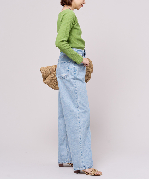 IENA LA BOUCLE(イエナラブークル)の「IENA LA BOUCLE フリルストライプスクエアネックカットソー(Tシャツ/カットソー・レディース・ブラック/グリーン/ピンク・FREE)」の21枚目の写真