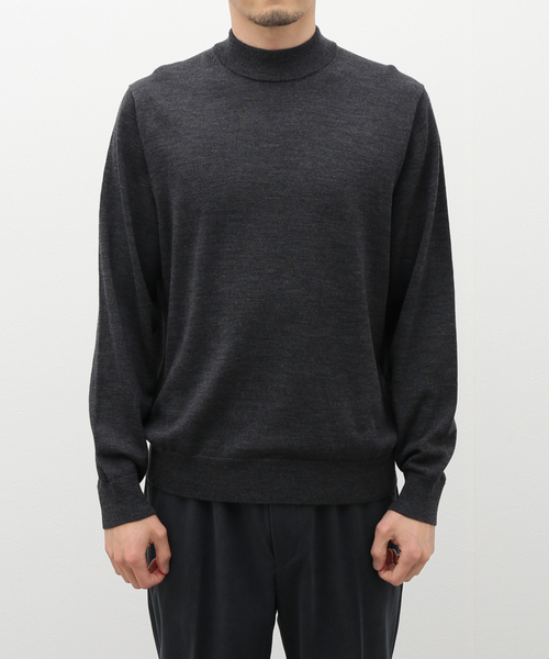 EDIFICE（エディフィス）の「《再入荷》ウール/シルク/カシミア MIX クリスタル モックネックニット（ニット/セーター・メンズ・パープル/チャコールグレー/ブラック/アイボリー・SMALL/MEDIUM/LARGE）」の3枚目の写真