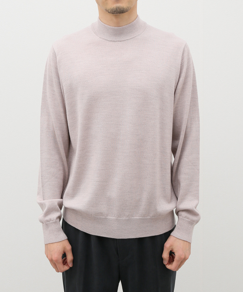 EDIFICE（エディフィス）の「《再入荷》ウール/シルク/カシミア MIX クリスタル モックネックニット（ニット/セーター・メンズ・パープル/チャコールグレー/ブラック/アイボリー・SMALL/MEDIUM/LARGE）」の2枚目の写真